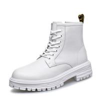 Mada vyrams mada originalūs odiniai batai juodi balti rudeniniai žieminiai batai kaubojiški darbo batai gražūs platforminiai aulinukai vyrams 9.5 white