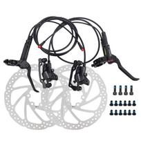 1 pora elektrinio dviračio dviejų stūmoklių diskiniai stabdžiai elektrinio dviračio aliuminio lydinio maitinimo išjungimo hidrauliniai diskiniai 1 pair Oil brake 160mm disc x2 white