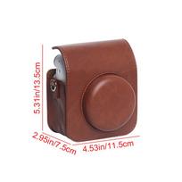 Dėklas Instax Mini 12, fotoaparato krepšys, PU odinis fotoaparato dėklas su petnešėle brown