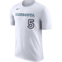 Nike X NBA Bendradarbiavimas Minnesota Timberwolves FW24 Anthony Edwards Logotipas Raidės Apvalus Kaklas Marškinėliai Vyriški Viršutiniai Drabužiai Balti HJ2780-104 L white