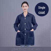Unisex Dryžuotas Antistatinis Laboratorinis Chalatas Apsaugai Nuo Dulkių ir Statikos L; Navy coat / no cap