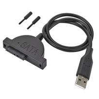 USB 2.0 į 7+6 13 kontaktų SATA adapterio kabelis nešiojamojo kompiuterio CD DVD ROM įrenginiui 480Mb/s didelės spartos perdavimas DVD optinio įrenginio keitiklio laidas juoda
