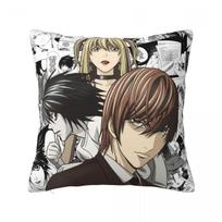 Death Note Pillowcases Polyester Sofa Shinigami Japanese Anime Cushion Case Creative Decorative Pillow Cover 40*40 12x12Inch black