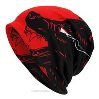 Red Devil Wolf Dog Bonnet Homme Fashion Thin Hat Space Galaxy Wolf Skullies Beanies Caps For Men Women Creative Cotton Hats One Size red
