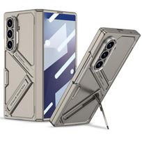 Applicable To Samsung Z Fold7 Mobile Phone Case Stand Vision Mobile Phone Case Personality Ins Central Axis Full Inclusive Light Luxury SM-Fold7 gray
