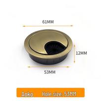 Zinc Alloy Round Cable Management Box with Cover Plate for Desktop, Office, and Computer Cables (Sizes: 50, 53, 60, 80).