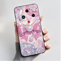 Dėklas Nubia Focus 2 5G Z2462N, prabangus madingas drugelių ir gėlių raštas, minkštas TPU silikonas, juodas dangtelis ZTE Nubia Focus2 telefonui ZTE Nubia Focus 2 5G pink