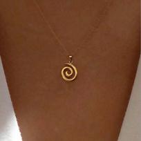 Stainless Steel Metal Hollow Vortex Spiral Pendant Necklace for Women Fashion Gold Color Clavicle Chain Necklace Jewelry white