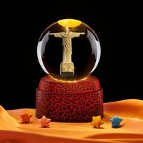Warm Light Christ the Redeemer Crystal Ball Night Light - Valentine's Day Gift & Bedroom Ornament No Specifications