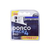 Dorco PACE 4 Razor Cartridges | 4-Blade shaving technology | MicroSpan Technology | Dual SmoothShield lubricating strip | Vitamin E, Aloe Vera, Arg white