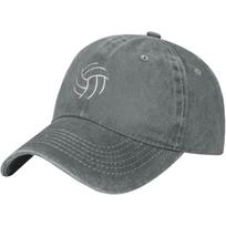Volleyball Graphic Washed Baseball Cap Cotton Adjustable Low Profile Unisex Dad Hat Can Be Adjusted gray