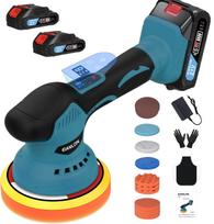 EIANLON Electric Car Polisher with 2 x 150mm Buffing Variable Speed Eccentric Makita 18V Dual for Vehicle Car Mirror Scratch and More Accessories for blue