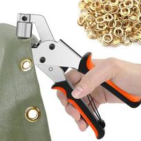 Manual Eyelet Pliers Leather Fabrics Tarpaulins EyeletPliers Set with 300PCS Diameter 10MM Eyelets beige