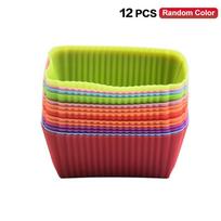 12/24Pcs Silicone Lunch Box Dividers Bento Lunch Box Dividers Lunch Dividers Dish Cups Salad Dressing For Kids Lunch Accessories Rectangle 12PCS yellow