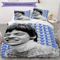 Harry Styles Pattern Bedding uilt Set uilt Cover Pillowcase Home Decoration Birthday Gift (1 * duvet cover + 2 * pillowcase without core) 135x200cm white
