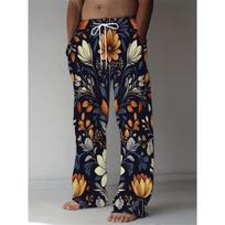 Men's 3D Retro Printed Baggy Casual Trousers,  Elastic Drawstring Waist with Pockets, for Spring Summer Home Outdoor Vacation XL juoda