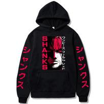ONE PIECE Pirate King Movie RED Shanks Fleece Hoodie Unisex Sweatshirt black