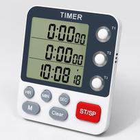 Digital Dual Kitchen Timer 3 Channels Count UP/Down Timer Cooking Timer Stopwatch Large Display Adjustable Volume3 kaip parodyta spalva