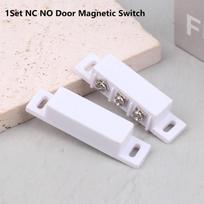 1 pora Ne-Nc magnetinis durų lango kontaktinis jutiklis signalizacija didelio jautrumo atidarytas uždarytas magnetinis kontaktinis jungiklis metalinėms nendrinėms durims white