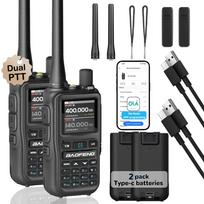 2 Pack BAOFENG UV-5R Mini Dual Band Two-Way Radio (5W/999CH) - Bluetooth APP Programming, NOAA Alert, Type-C Fast Charging