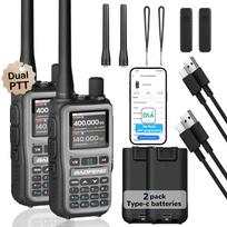 2 Pack BAOFENG UV-5R Mini Dual Band Two-Way Radio (5W/999CH) - Bluetooth APP Programming, NOAA Alert, Type-C Fast Charging