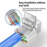 Cat6 Tool-Less RJ45 Keystone Jack Ethernet Module Connector No Crimp Required Compatible with Cat5 Cat5e LAN Cable Wall Socket Network Adapter 5pcs