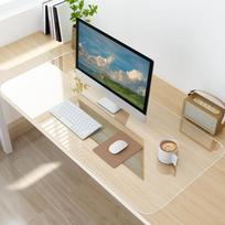 Clear Desk Mat, Non-Slip PVC Clear Desk Pad, Heat Resistant & Waterproof Writing Mat Desk Table Protector for Home and Office 90x40cm gryna
