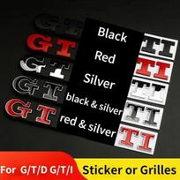 3D metaliniai automobilio lipdukai, skirti GTD GTI modifikuota emblema, ženklelis, automobilio bagažinės lipdukas, automobilio grotelių lipdukas GTD Stickers juoda/sidabras