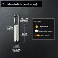 Neperšlampama metalinė trimito formos tablečių dėžutė su pakabinamu karabinu - Drėgmei atspari lauko laikymo priemonė gray