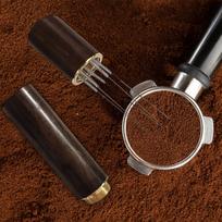 Tamper Distributor Coffee Accessories Wood Espresso Tools for Milk Tea Shop Hotel 5 pins spiral black