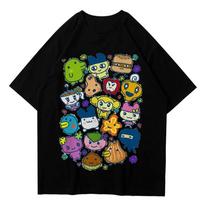 Tamagotchi Draugai Marškinėliai Vyriški Moteriški Marškinėliai Viršutiniai Drabužiai Su Grafika Moteriški Kawaii Animacinis Harajuku Marškinėliai T-shirt Femme Y2K Drabužiai XL black