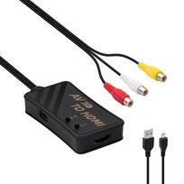 Mcbazel RAC to HDMI Converter AV Aspect Ratio to Switching Compatible with Game Consoles Recorders Black Adapter, Composite, Switch, 43 169