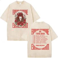 Vintažiniai skalbti Florence The Machine Everybody Scream t-shirtai vyriški moteriški gotiški hip hopo punko trumpomis rankovėmis t-shirtai M brown