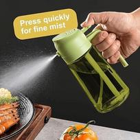 2-in-1 Spray Bottle, 470ml, Suitable for Cooking, Salad Dressing, Air Fryer, Baking Kitchen Oil, Vinegar Spray Bottle Leak Proof žalia