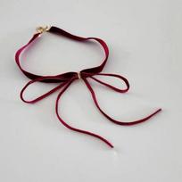 1Pc Retro Bow Choker Necklace Simple Versatile Clavicle Chain Trendy Fashion Neck Jewelry for Girls Women Daily Party Wear raudona
