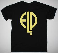 ELP EMERSON LAKE AND PALMER LOGO Short Sleeve Black All Size Shirt XL yellow