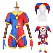 Pomni Cosplay Kostiumas Anime Nuostabus Skaitmeninis Cirko Animacinis Kostiumas Kepurė Pirštinės Helovino Šventei Moterims Vyrams Vaikams Kostiumai Kids 140CM blue