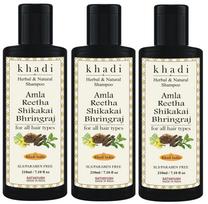 Satvayush Khadi Amla Reetha Shikakai Bhringraj SLS-Paraben free Ayurvedic Shampoo Anti Dandruff -630 ml white