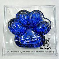 Black Blue Glitter Cat Paw Squishy Soft TPR Squeeze Toy Stress Relief Fidget Toy Transparent Animal Paw Sensory Gift blue