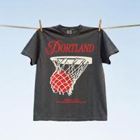 Retro Portland Basketball T-Shirt, Bball Streetwear Game Day Tee M black