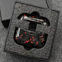 For AirPods Pro 3 (2025) Wireless Charging Bluetooth Headphone Cover Forging Bright Carbon Fiber Cover for AirPods Pro 3 Case For AirPods Pro 3 black