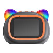 AI Smart Speaker Bluetooth-compatible 5.4 Alarm Clock Color Screen Lyrics Cat Ear RGB Ambient Light Dark Gray China Mainland black