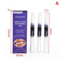 3Pcs Purple Instant Teeth Whitening Pen Tartar Toothpaste Oral Hygiene Cleaning Teeth Stain No Sensitivity Whitening Tool Teeth A blue