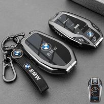 Odinis automobilio raktų dėklas su LED ekranu BMW G11 G12 G30 G31 G01 G02 5 7 serijos X5 X7 M5 M8 M760Li LCD išmaniojo pultelio dangtelis gray