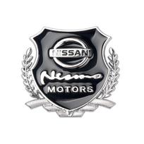 Nissan 3D sparneliai automobilio logotipas Metalinis skydas Ženklelis Kėbulo bagažinės dekoratyvinė automobilio lipdukas Nismo X-Trail Altima Sentra Rogue Qashqai Note gray