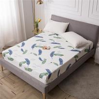 Waterproof Mattress Cover Printing Fitted Sheet Anti-mite Waterproof Bed Mattress Protector Cover Non-slip Bed Linens Bed Pad No Pillowcases 80x200x30cm Only Sheet gray