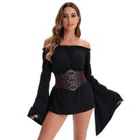 Medieval Retro Pirate Shirt Cosplay Costume Halloween Costume Pirate King S black