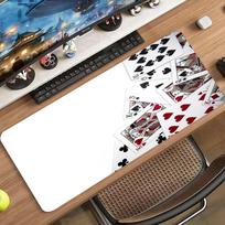 Poker Playing Cards Hand Casino Ace Black Big Gaming Mouse Pad Anti Slip Rubber Base Stitched Edges Desk Mat For Poker Player 800x300x2mm