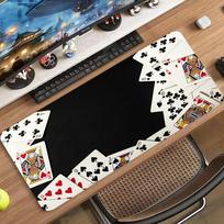 Poker Playing Cards Hand Casino Ace Black Big Gaming Mouse Pad Anti Slip Rubber Base Stitched Edges Desk Mat For Poker Player 800x300x3mm
