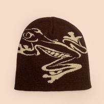 Autumn and winter niche design jumping frog knitted hat men and women warm color matching hip-hop street outdoor pullover hat 54-60cm ruda